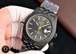 Rolex Datejust 41mm Japan Miyota 8215 Movement Black Face German DLC Matte Black Coating Watch